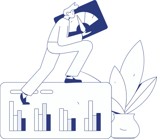 Boy making work task  Illustration