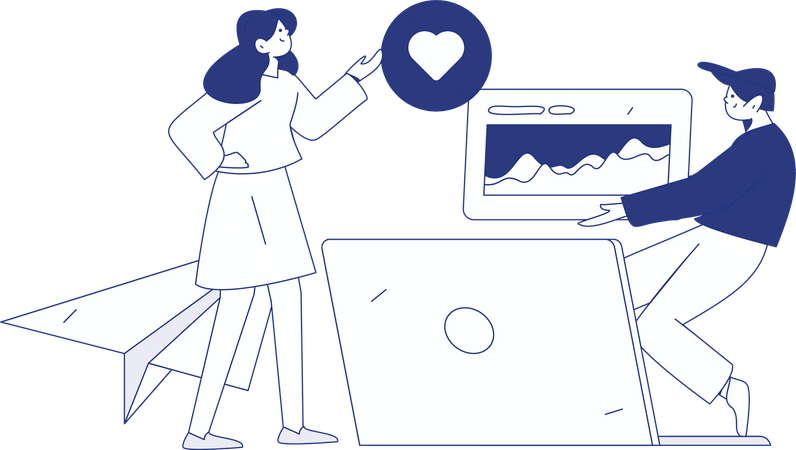 Boy making work task  Illustration