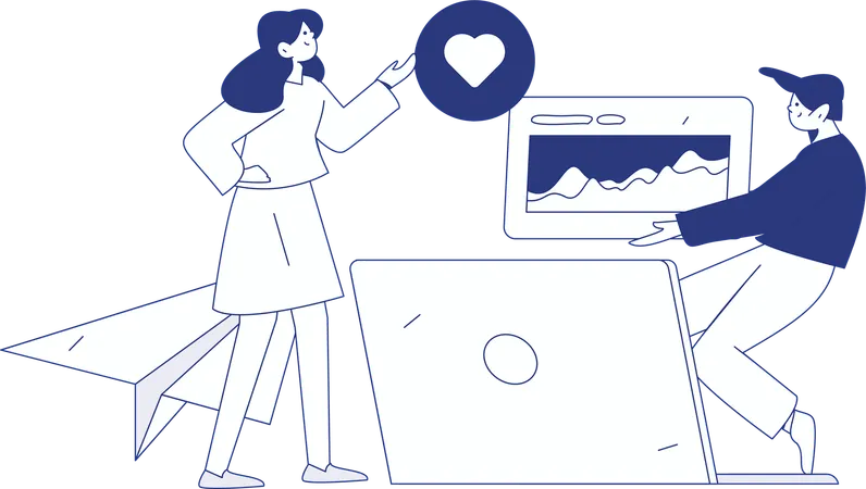 Boy making work task  Illustration