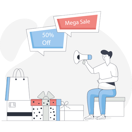 Méga vente marketing pour garçons  Illustration