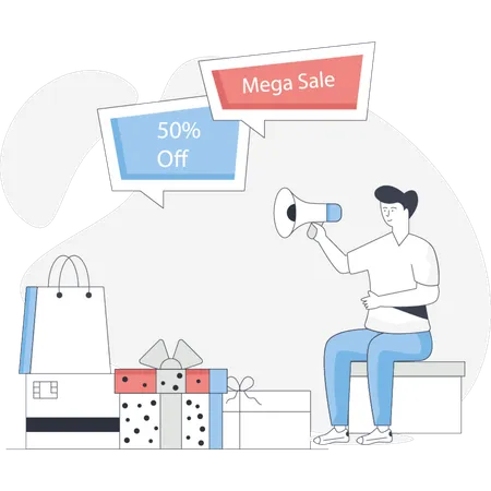 Méga vente marketing pour garçons  Illustration