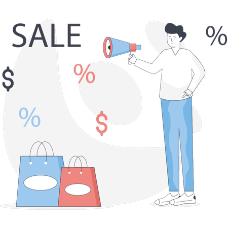 Boy  marketing sale  Illustration