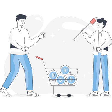 Boy Mining Crypto Currency  Illustration