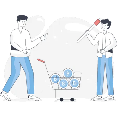 Boy Mining Crypto Currency  Illustration