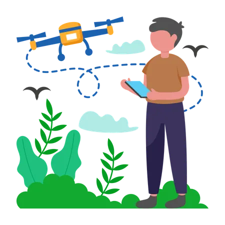 Boy monitor Drone for Optimal Performance  Illustration
