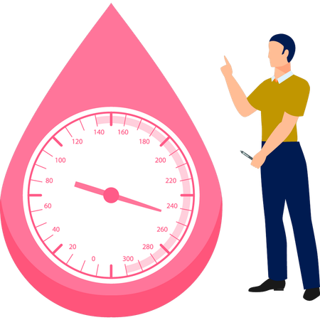 Boy noted blood's pressure  Illustration