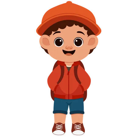 Boy on a Hiking adventure  Illustration