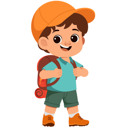 Boy on a Hiking Adventure  Illustration