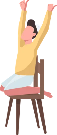 Boy on chair Illustration