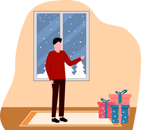 Boy on Christmas  Illustration