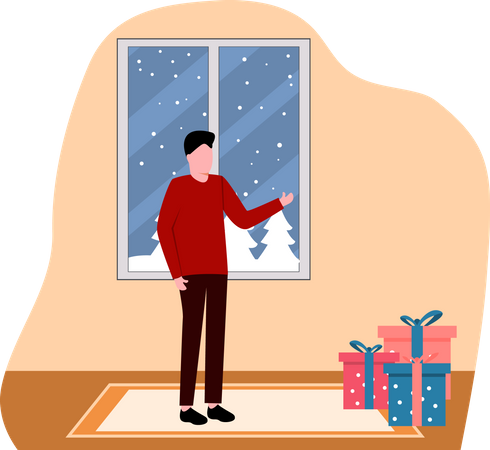 Boy on Christmas  Illustration