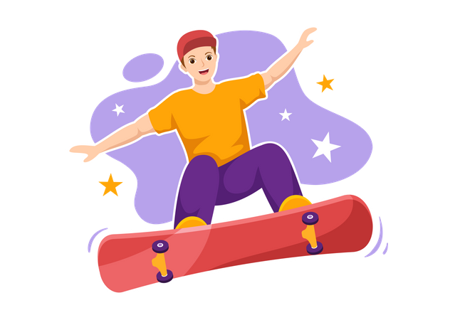 Boy on skateboard Illustration