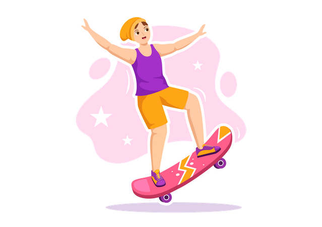 Boy on skateboard Illustration
