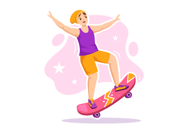 Boy on skateboard  Illustration