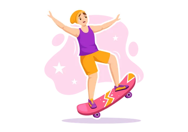 Boy on skateboard  Illustration