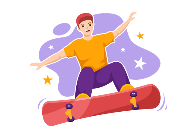 Boy on skateboard  Illustration