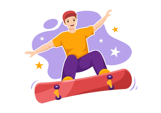 Boy on skateboard  Illustration