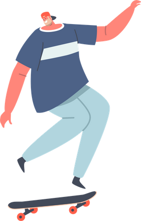 Boy on skateboard  Illustration