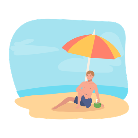 Boy on Summer Vacation  Illustration