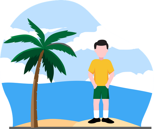 Boy on vacation  Illustration