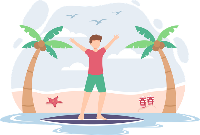 Boy on vacation  Illustration