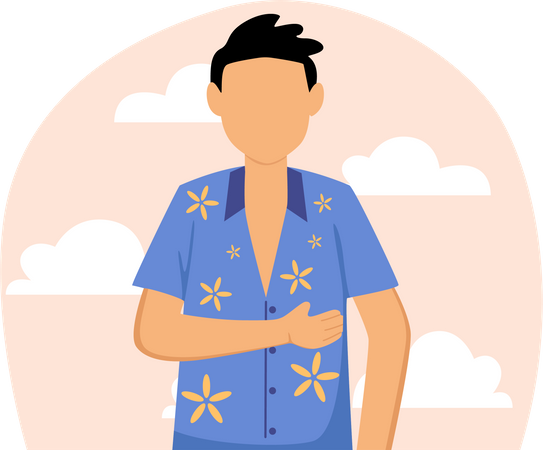 Boy on vacation  Illustration