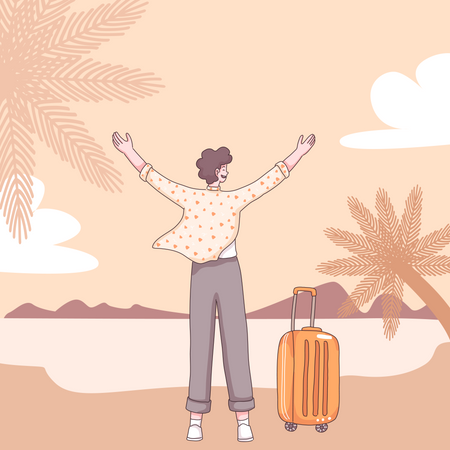 Boy on vacation  Illustration