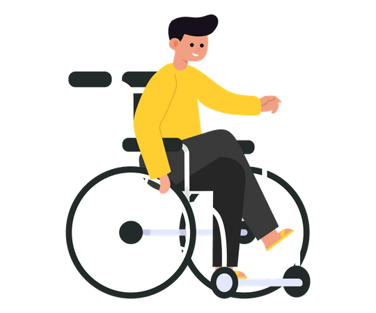 Boy on wheelchair Illustration