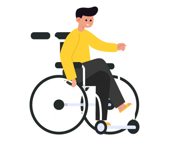 Boy on wheelchair Illustration
