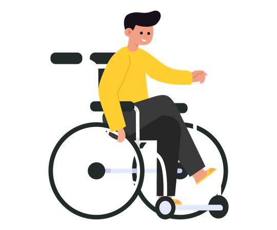 Boy on wheelchair  Illustration