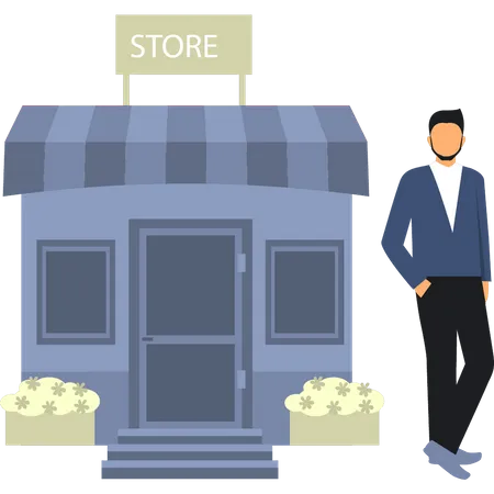The Boy Opened A Store Illustration