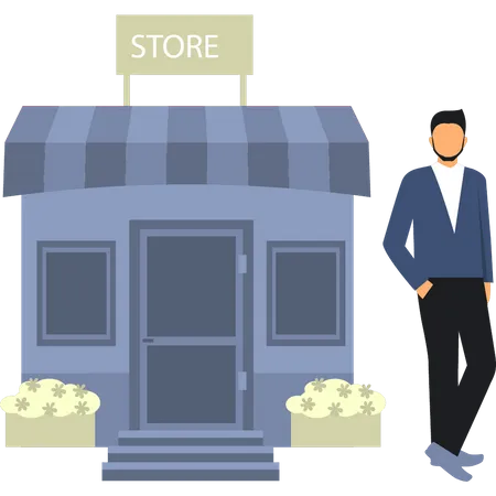 Boy Opened Store  Illustration