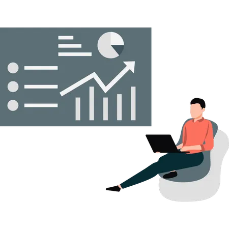 Boy optimising carrier growth  Illustration