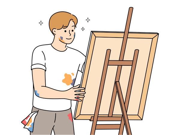 Boy painting art  Illustration