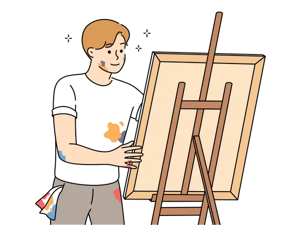 Boy painting art  Illustration