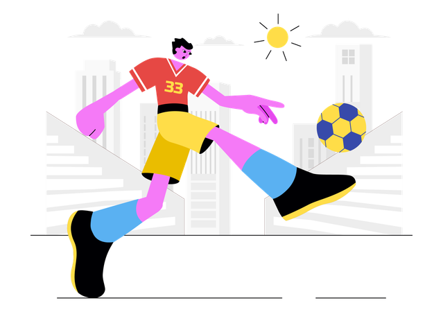 Boy participates in Soccer ball tournament  Illustration