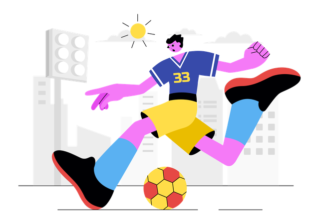 Boy participates in Soccer Sports  Illustration