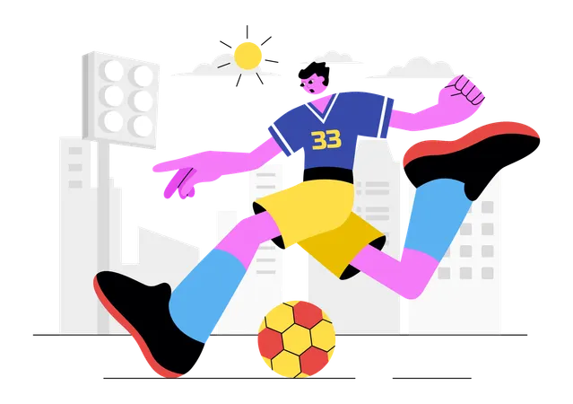Boy participates in Soccer Sports  Illustration