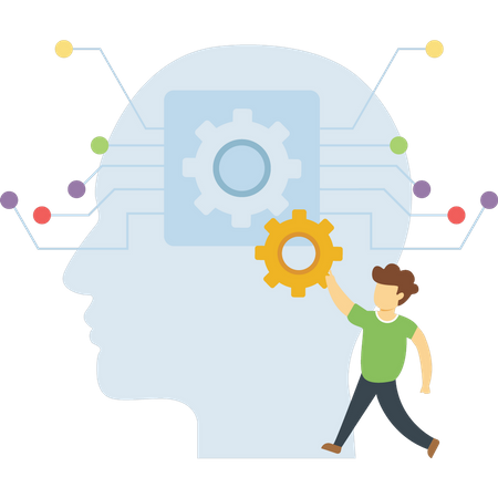 Boy performing artificial management  Illustration