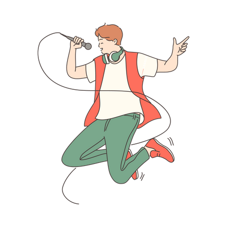 Boy performing on stage  Illustration