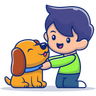 petting pet dog illustrations