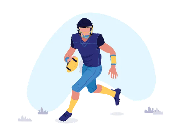 Boy playing american foot ball  Illustration