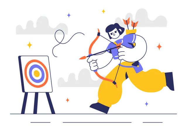 Boy playing archery Sport  Illustration