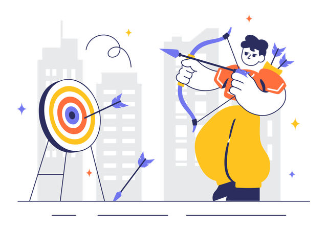Boy playing archery Sport  Illustration