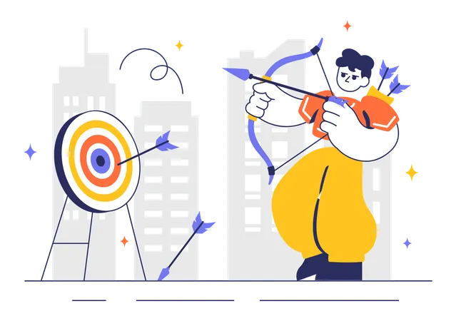 Boy playing archery Sport  Illustration