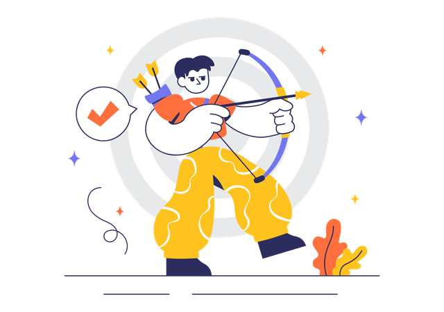 Boy playing archery Sport  Illustration