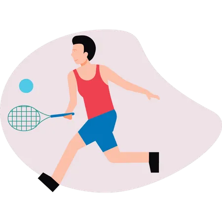 Boy playing badminton  Illustration