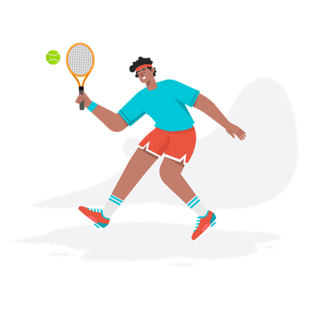 Boy playing badminton  Illustration