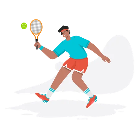 Boy playing badminton  Illustration