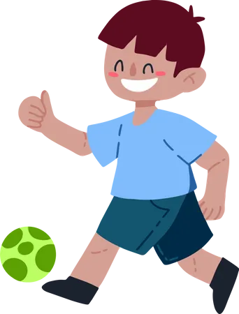 Boy Playing Ball Illustration